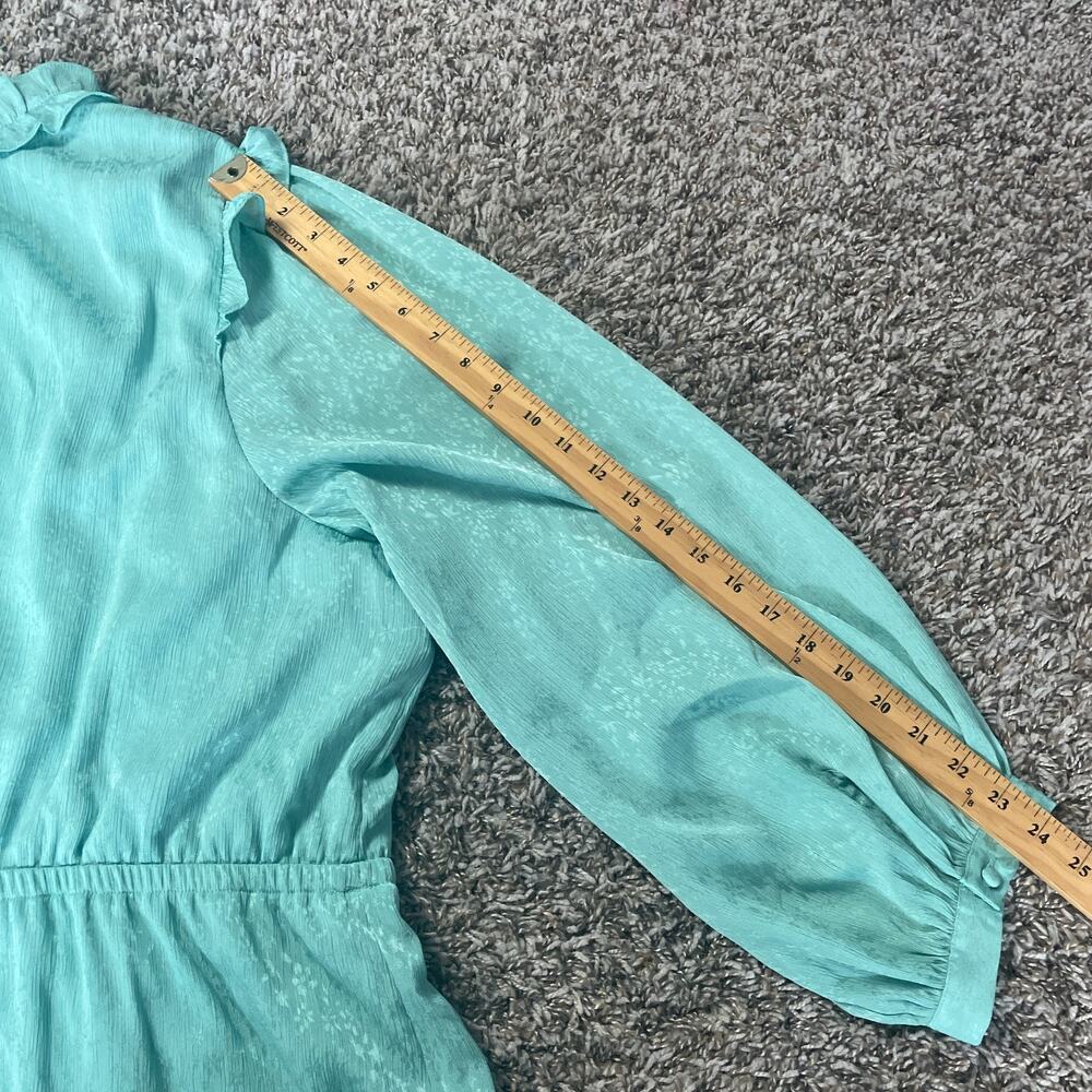 LC Lauren Conrad Dress Plus Size 4X Teal Blue Ruffle Boho Peasant Feminine - Picture 10 of 13